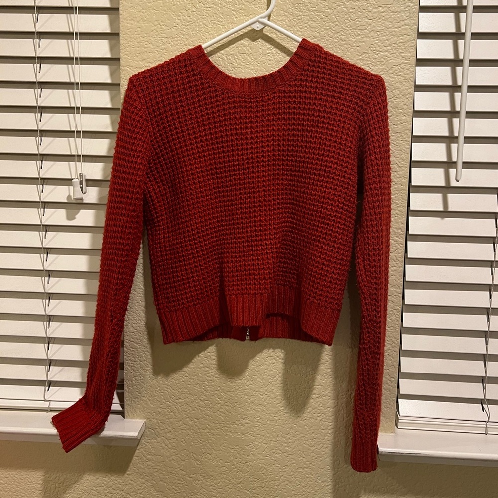 Red knit sweater